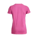 Remera deportiva Under Armour color fucsia con logo blanco estampado en el frente.