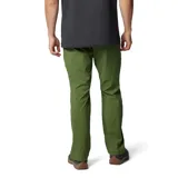 Pantalón de trekking color verde oliva, con corte recto, bolsillos laterales y traseros con cierre, rodillas articuladas y tejido repelente al agua.