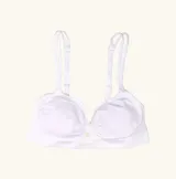 Soutien de microfibra color rosa pálido, sin aro y con breteles regulables.