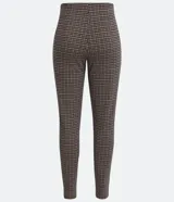 Pantalón legging con estampado pied de poule, cintura elastizada y corte ajustado.
