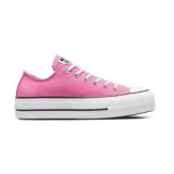 Zapatilla de plataforma baja de lona color rosa, con amortiguación OrthoLite para mayor comodidad.