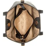 Set de cartera Guess Latona II con estampado de logos en negro y gris. Incluye una cartera tote con doble asa de mano y correa bandolera con logo, un monedero con cierre y un sobre con cierre.