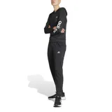 Conjunto de chándal negro de felpa, con hoodie y pantalones ajustados, diseñado para comodidad y un ajuste relajado.