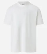 Remera relaxed de algodón con efecto grueso, color azul marino, cuello redondo y manga corta.