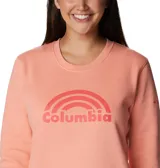 Buzo Columbia color lila con logo estampado en el pecho.