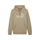 Sudadera con capucha color gris claro, con bolsillo canguro y logo de Puma estampado en el pecho.