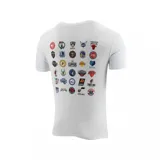 Remera blanca de algodón con cuello redondo y logo de la NBA estampado en el pecho.