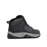 Botas de trekking impermeables Columbia Transverse Hike, color negro con detalles en gris y rojo.