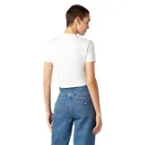 Remera blanca de corte cropped con logo de Dickies bordado en el pecho.