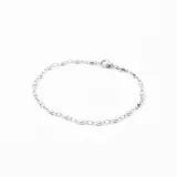 Pulsera de acero con cuentas esféricas intercambiadas, de diseño delicado.