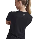 Camiseta de deporte de manga corta, color negro, con tecnología X-VENT y panel trasero de malla transpirable.
