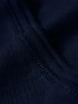 Remera de algodón azul marino con cuello en V y logo de Tommy Hilfiger bordado en el pecho. Corte regular y textura moteada.
