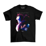 Remera negra de algodón con estampado de personajes del anime Solo Leveling.