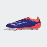 Championes de fútbol Adidas Predator Elite, color azul con detalles en naranja y blanco.