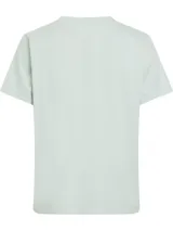 Remera celeste de algodón orgánico con cuello redondo y mangas cortas. Logo de Calvin Klein en relieve tonal.