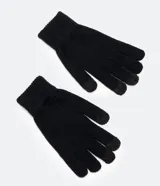 Guantes negros de acrílico con dedos touch screen.