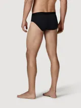 Pack de dos slips negros de algodón con cintura elástica con logo de la marca.