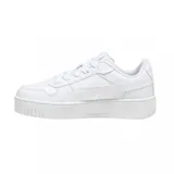 Championes Puma Runtamed Platform blancos con detalles dorados.