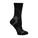 Calcetines negros con diseño geométrico en gris.