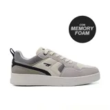 Championes Hi-Tec Marlon, color gris y beige, con detalles en azul marino. Confeccionados con materiales sintéticos y suela de goma.