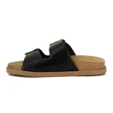Sandalias Ramarim color marrón con dos tiras anchas ajustables con hebillas doradas.