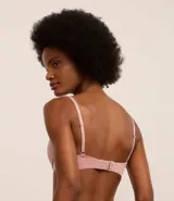 Soutien push-up liso color marrón topo, con breteles regulables y copa.