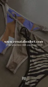 Pack de tres tangas de encaje azul con tiras regulables.