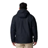 Campera Columbia 3 en 1 color azul marino, con capa exterior impermeable y transpirable, tecnología termorreflectante Omni-Heat™ y forro polar interior. Capucha desmontable y ajustable, puños y dobladillo ajustables, bolsillos con cremallera y protector de barbilla.
