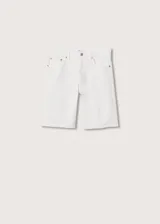 Short de algodón estilo tejano, de tiro medio, con cinco bolsillos y bajo deshilachado.