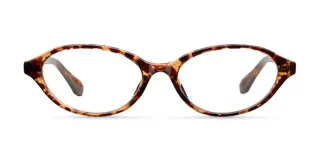 Lentes blueblocker con montura ovalada color carey y lentes transparentes CR39. Protegen de la luz azul y los rayos UV400. Fabricados con material bio-based G850.