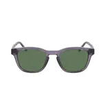 Lentes de sol Lacoste modelo 6026 col 035, con montura cuadrada color violeta y lentes verdes.