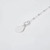 Pulsera de plata 925 con cadena de bolitas y medalla ovalada para grabar.