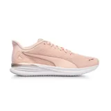 Championes Puma Transport Modern color rosa claro con detalles en dorado y suela blanca.