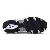 Championes Diadora Anyma para running, color blanco con detalles en plateado y azul marino.