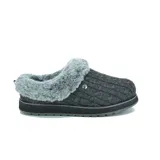 Zuecos Skechers Keepsakes Ice Storm grises de tejido de punto suave con forro de piel sintética y plantilla memory foam.