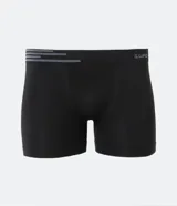 Calzoncillo bóxer negro de microfibra con cintura elástica gris con logo Lupo.