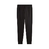 Pantalón de jogging negro marca Puma, modelo ESS Elevated, con logo pequeño en blanco en el muslo izquierdo.