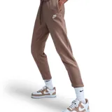 Pantalón largo Nike Club Fleece Alto-Rise de mujer, color chocolate.
