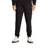 Pantalón de jogging negro marca Puma, modelo ESS Elevated, con logo pequeño en blanco en el muslo izquierdo.