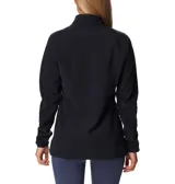 Buzo polar Columbia negro con cuello alto y cierre 1/2. Cuenta con tecnología Omni-Heat™ Helix, bolsillo con cremallera en el pecho y bolsillos para las manos con cremallera.