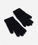 Guantes grises de punto con textura y tecnología touch screen.