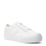 Championes de lona blancos con plataforma.