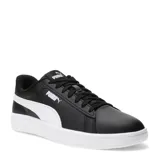 Championes de hombre de diseño urbano, color negro y blanco, con cierre de cordones y suela blanca.