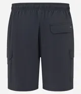 Bermuda masculina color marrón confeccionada en poliamida, con cintura elástica ajustable con cordón, sin estampa y con bolsillos cargo laterales. Marca Blue Steel.