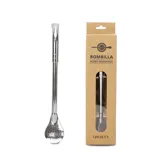 Bombilla de acero inoxidable de boca ancha para mate. Incluye escobilla para su limpieza interna.