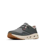 Zapatillas de pesca Columbia modelo Bahama X Relaxed en color gris oscuro. Cuentan con una parte superior mixta de cuero y lona con tecnología antimanchas Omni-Shield™. Poseen cordones elásticos, talón plegable y una entresuela ventilada con orificios de drenaje para un secado rápido. La suela Omni-Grip™ ofrece tracción en superficies húmedas.