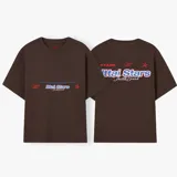 Camiseta celeste con estampado frontal y trasero con el texto "Ittai Stars" en color rojo y azul.