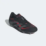 Championes de fútbol Adidas Predator Pro, color negro con detalles en gris y rojo.