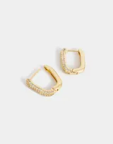 Aros argolla clip de acero inoxidable con frente de strass.