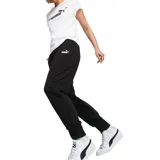 Pantalón de jogging negro Puma Essentials de corte ajustado, con cintura elástica, puños acanalados y logo estampado en la pierna izquierda.